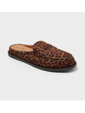 Universal Thread Women's Margot Flats Mule Leopard Print Size 8M